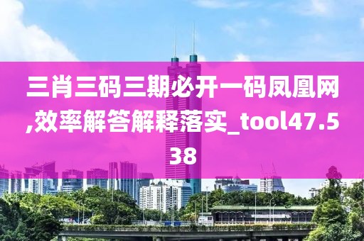 三肖三码三期必开一码凤凰网,效率解答解释落实_tool47.538