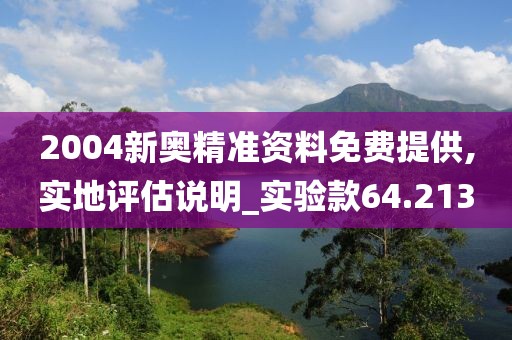 2004新奥精准资料免费提供,实地评估说明_实验款64.213