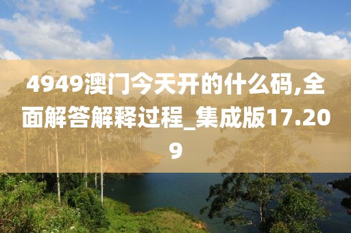 4949澳门今天开的什么码,全面解答解释过程_集成版17.209