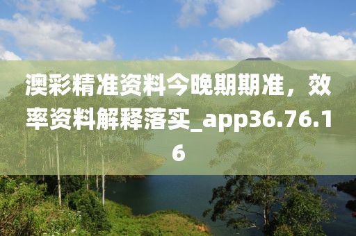 澳彩精准资料今晚期期准，效率资料解释落实_app36.76.16