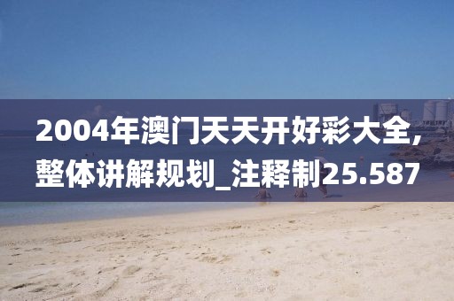 2004年澳门天天开好彩大全,整体讲解规划_注释制25.587