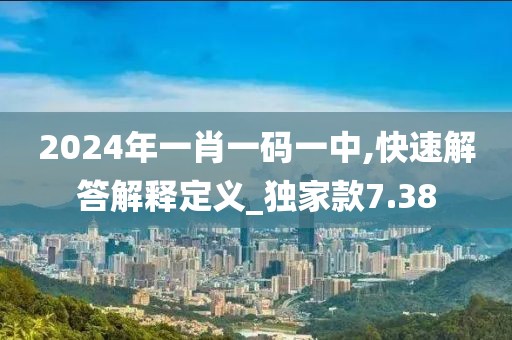 2024年一肖一码一中,快速解答解释定义_独家款7.38