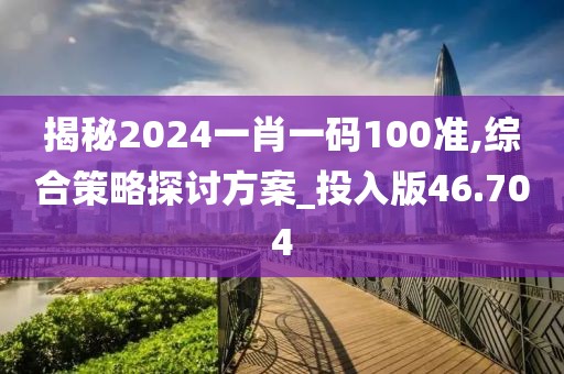 揭秘2024一肖一码100准,综合策略探讨方案_投入版46.704