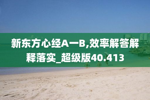 新东方心经A一B,效率解答解释落实_超级版40.413