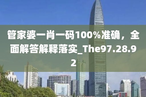 管家婆一肖一码100%准确，全面解答解释落实_The97.28.92