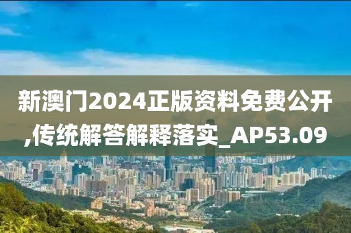 新澳门2024正版资料免费公开,传统解答解释落实_AP53.09