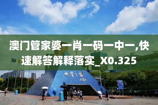 澳门管家婆一肖一码一中一,快速解答解释落实_X0.325