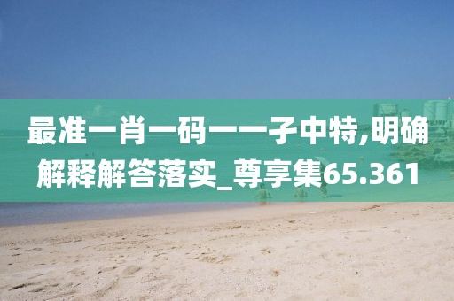 最准一肖一码一一孑中特,明确解释解答落实_尊享集65.361