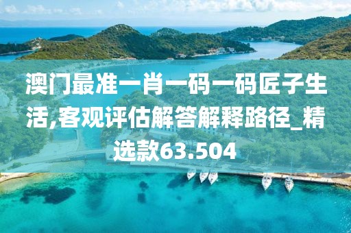 澳门最准一肖一码一码匠子生活,客观评估解答解释路径_精选款63.504
