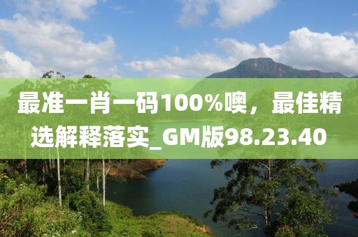 最准一肖一码100%噢，最佳精选解释落实_GM版98.23.40
