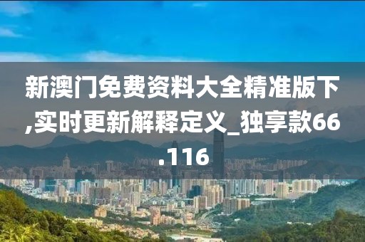 新澳门免费资料大全精准版下,实时更新解释定义_独享款66.116