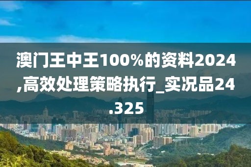 澳门王中王100%的资料2024,高效处理策略执行_实况品24.325