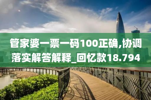 管家婆一票一码100正确,协调落实解答解释_回忆款18.794