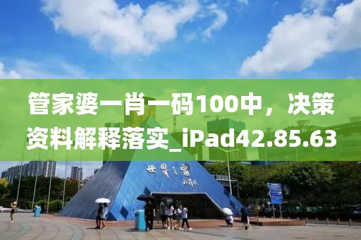 管家婆一肖一码100中，决策资料解释落实_iPad42.85.63