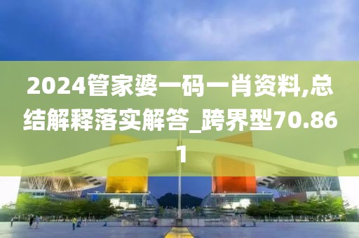 2024管家婆一码一肖资料,总结解释落实解答_跨界型70.861