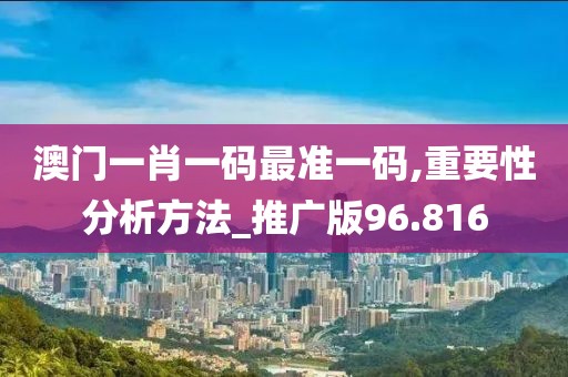 澳门一肖一码最准一码,重要性分析方法_推广版96.816