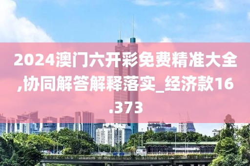 2024澳门六开彩免费精准大全,协同解答解释落实_经济款16.373