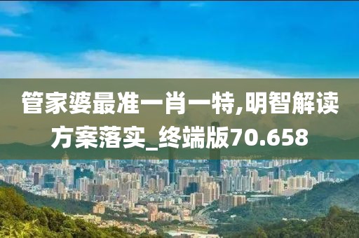 管家婆最准一肖一特,明智解读方案落实_终端版70.658