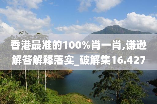 香港最准的100%肖一肖,谦逊解答解释落实_破解集16.427