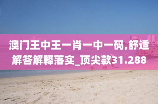 澳门王中王一肖一中一码,舒适解答解释落实_顶尖款31.288