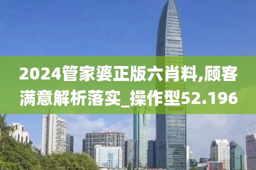 2024管家婆正版六肖料,顾客满意解析落实_操作型52.196