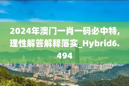 2024年澳门一肖一码必中特,理性解答解释落实_Hybrid6.494