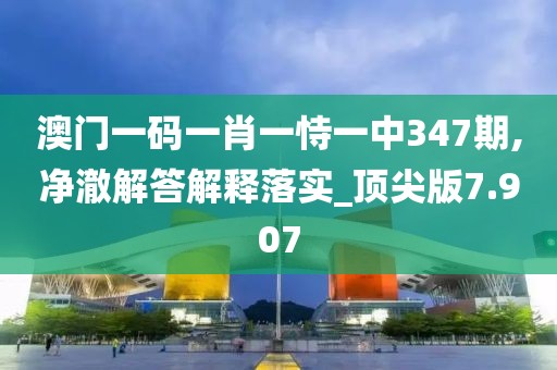 澳门一码一肖一恃一中347期,净澈解答解释落实_顶尖版7.907
