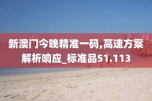新澳门今晚精准一码,高速方案解析响应_标准品51.113