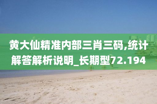 黄大仙精准内部三肖三码,统计解答解析说明_长期型72.194