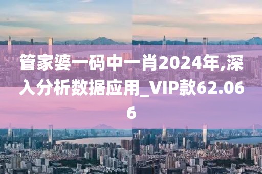 管家婆一码中一肖2024年,深入分析数据应用_VIP款62.066
