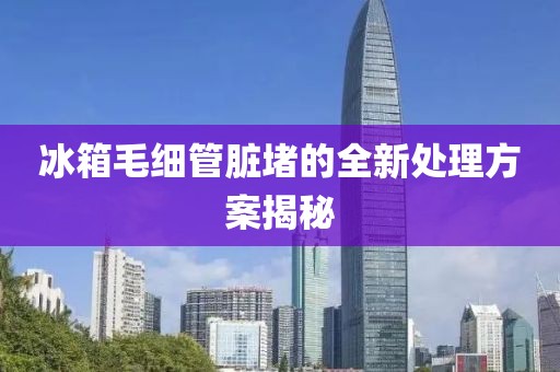 冰箱毛细管脏堵的全新处理方案揭秘