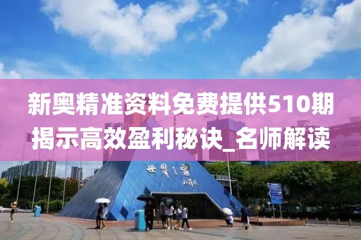 新奥精准资料免费提供510期揭示高效盈利秘诀_名师解读