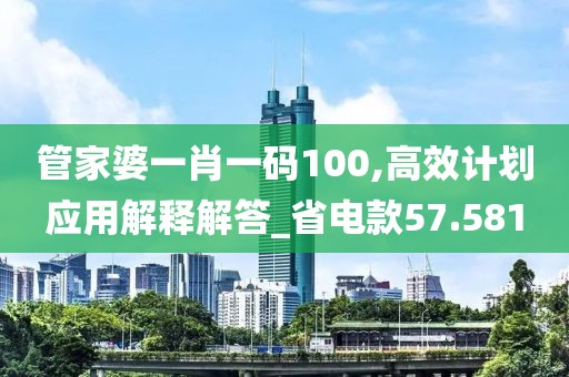 管家婆一肖一码100,高效计划应用解释解答_省电款57.581