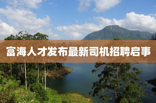 富海人才发布最新司机招聘启事