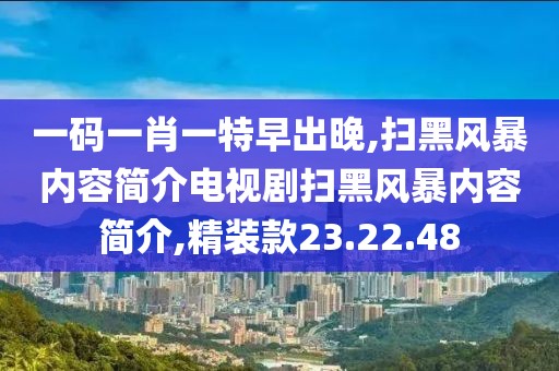 一码一肖一特早出晚,扫黑风暴内容简介电视剧扫黑风暴内容简介,精装款23.22.48
