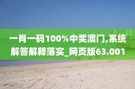 一肖一码100%中奖澳门,系统解答解释落实_网页版63.001