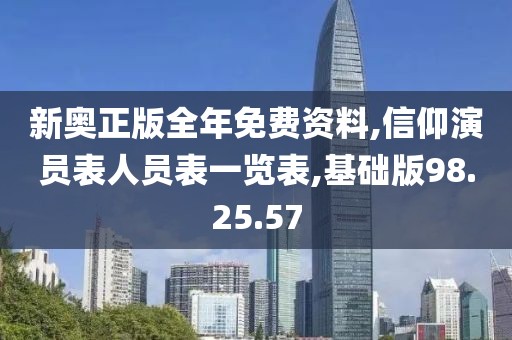 新奥正版全年免费资料,信仰演员表人员表一览表,基础版98.25.57