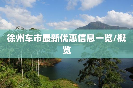 徐州车市最新优惠信息一览/概览