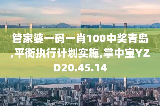 管家婆一码一肖100中奖青岛,平衡执行计划实施,掌中宝YZD20.45.14