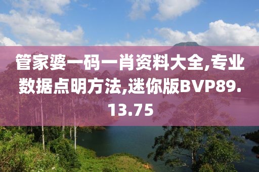 管家婆一码一肖资料大全,专业数据点明方法,迷你版BVP89.13.75