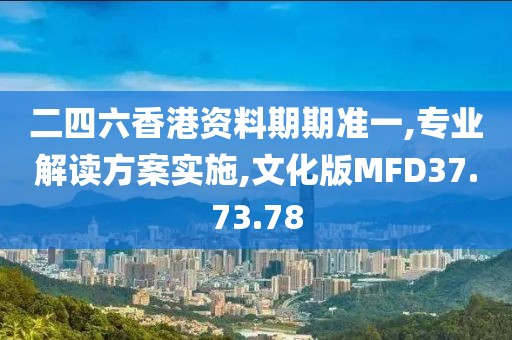 二四六香港资料期期准一,专业解读方案实施,文化版MFD37.73.78