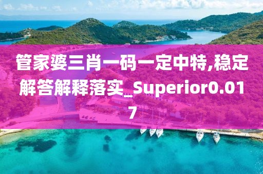 管家婆三肖一码一定中特,稳定解答解释落实_Superior0.017