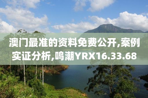 澳门最准的资料免费公开,案例实证分析,鸣潮YRX16.33.68