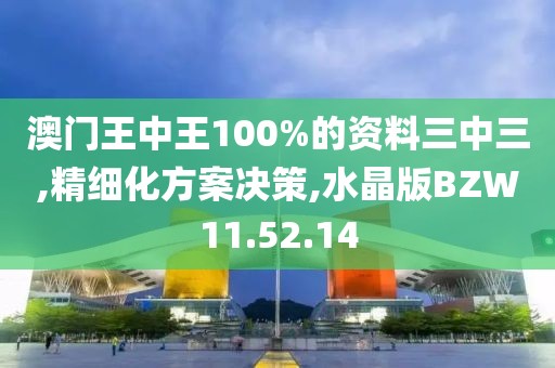 澳门王中王100%的资料三中三,精细化方案决策,水晶版BZW11.52.14