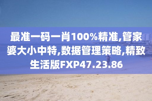 最准一码一肖100%精准,管家婆大小中特,数据管理策略,精致生活版FXP47.23.86