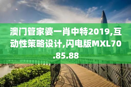 澳门管家婆一肖中特2019,互动性策略设计,闪电版MXL70.85.88