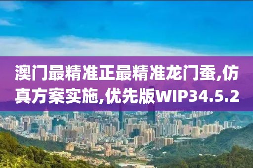 澳门最精准正最精准龙门蚕,仿真方案实施,优先版WIP34.5.2