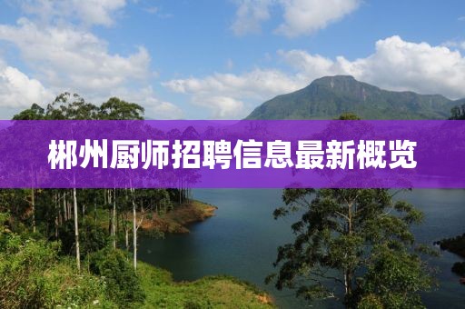 郴州厨师招聘信息最新概览