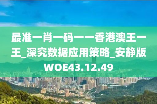 最准一肖一码一一香港澳王一王_深究数据应用策略_安静版WOE43.12.49