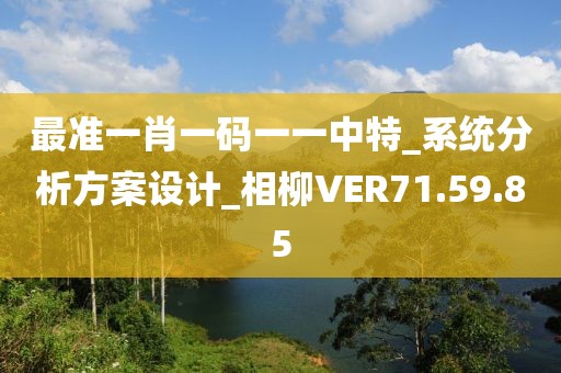 最准一肖一码一一中特_系统分析方案设计_相柳VER71.59.85